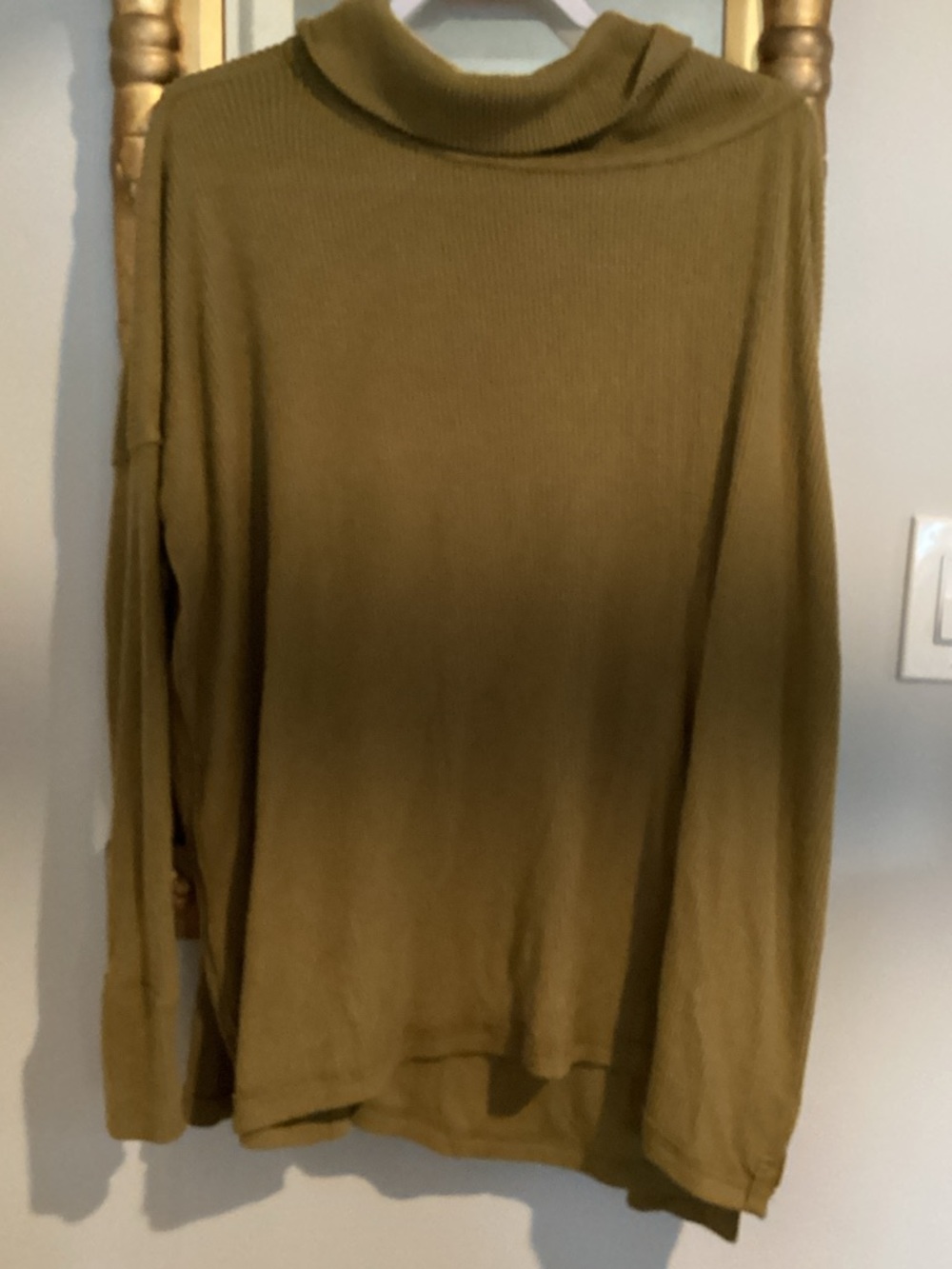 We The Free Olive Ribbed Turtleneck Sweater